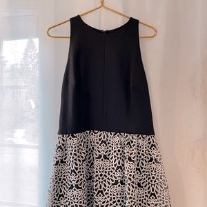 NWT Taylor Dresses Women's Scuba Top with Embroidered Organza Midi Skirt